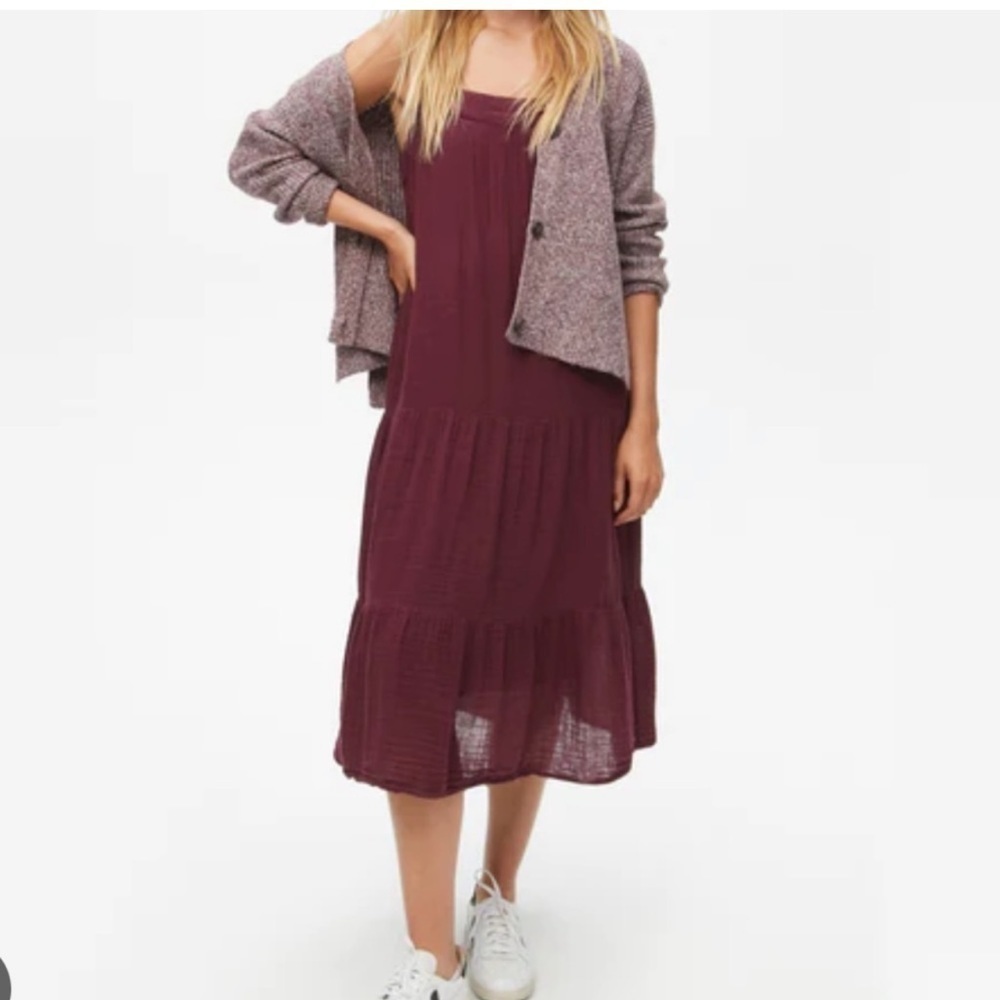Michael Stars Plum Eve Double Gauze Midi Tank Dress